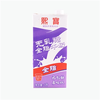 熙寳无乳糖全脂牛奶 1L*6