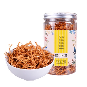 姚朵朵蛹虫草干货70g孢子头虫草花煲汤材料无硫虫草花  30罐1箱